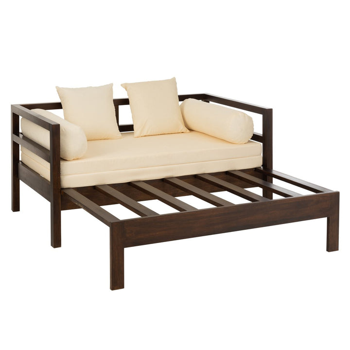 J-Line Conie Daybed 4 kussens Hout Donkerbruin