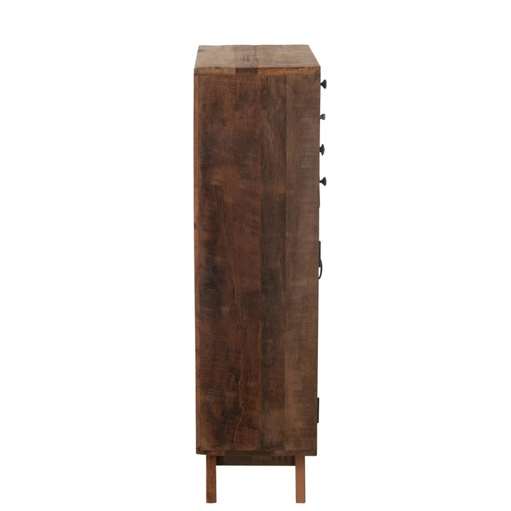 J-Line Cabinet Retro Recycled Wood Glass Natural