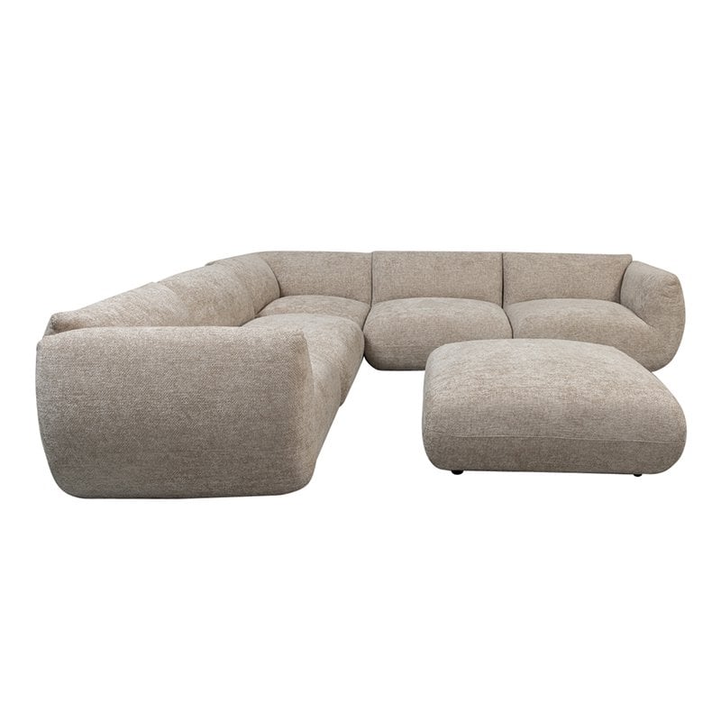 Sofa Amsterdam 6-Sitzer Ecksofa + Ottomane Sofa Latte