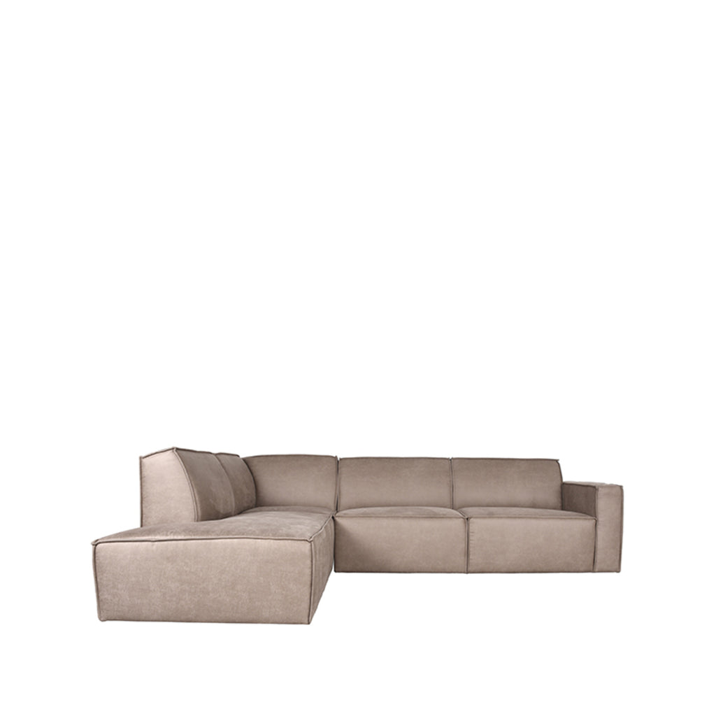 LABEL51 Sofa Kay Taupe Microfiber Ottoman + 2.5-Seater