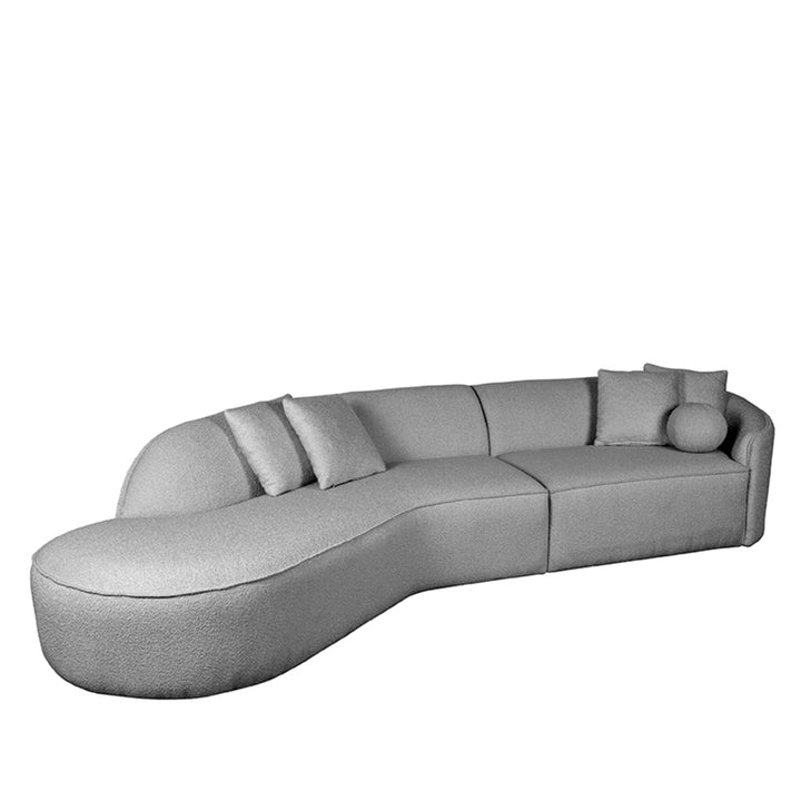 LABEL51 Bank Stelvio Grey Boucle 4-Seater + Corner Left