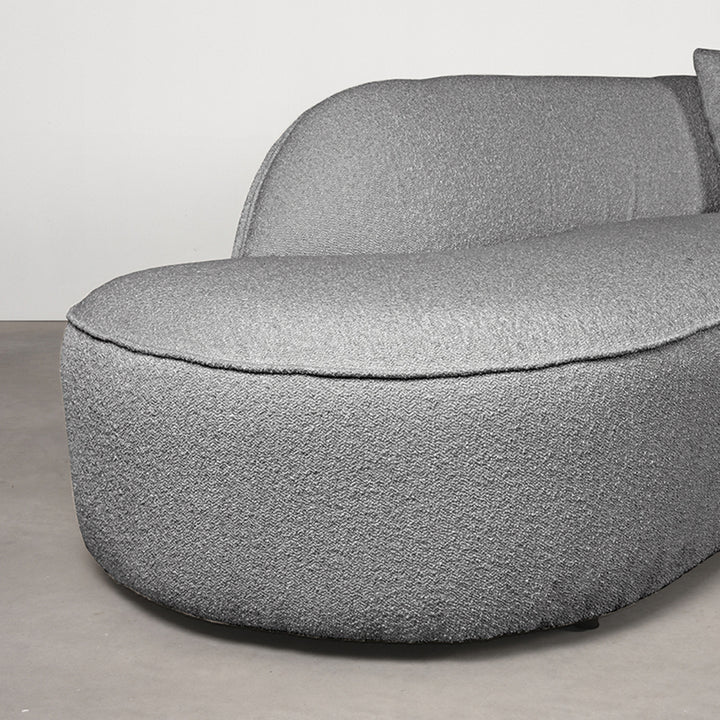 LABEL51 Bank Stelvio Grey Boucle 4-Seater + Corner Left