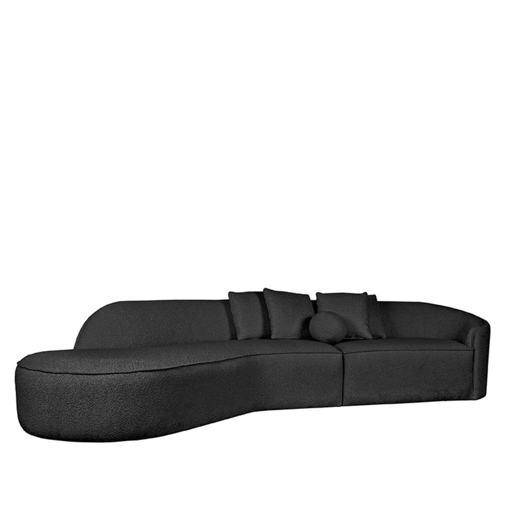 LABEL51 Bank Stelvio Anthracite Boucle 4-Seater + Corner Left