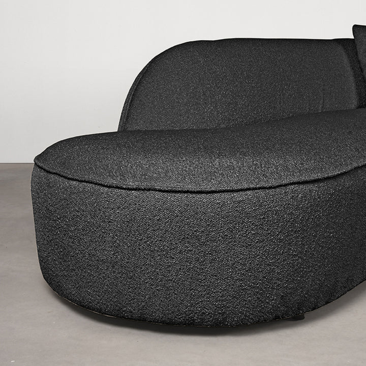 LABEL51 Bank Stelvio Anthracite Boucle 4-Seater + Corner Left