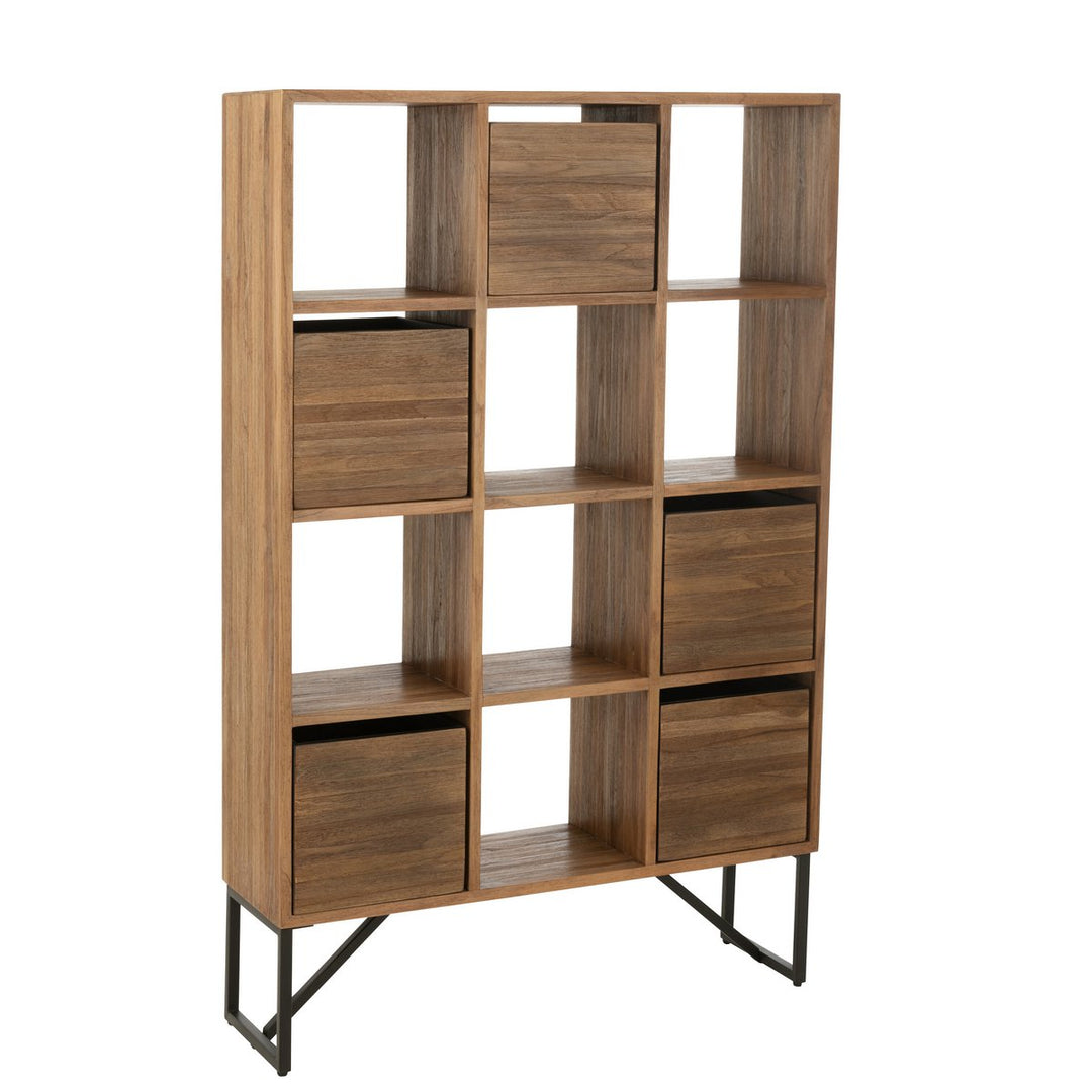 J-Line Cabinet with Drawers Recycled Teak Natural