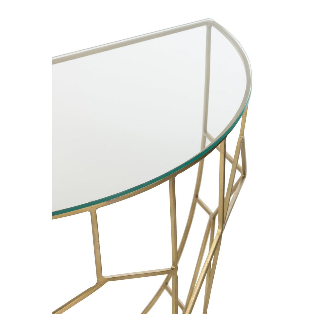 J-Line Console Moza Metaal Glas Goud