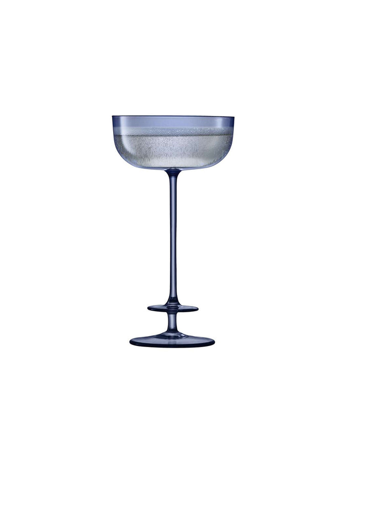 LSA Champagne Theatre Glas 210 ml Set van 2 Stuks Glas Blauw