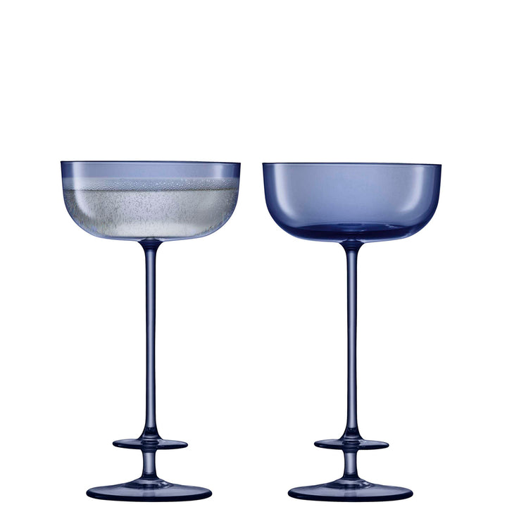 LSA Champagne Theatre Glas 210 ml Set van 2 Stuks Glas Blauw