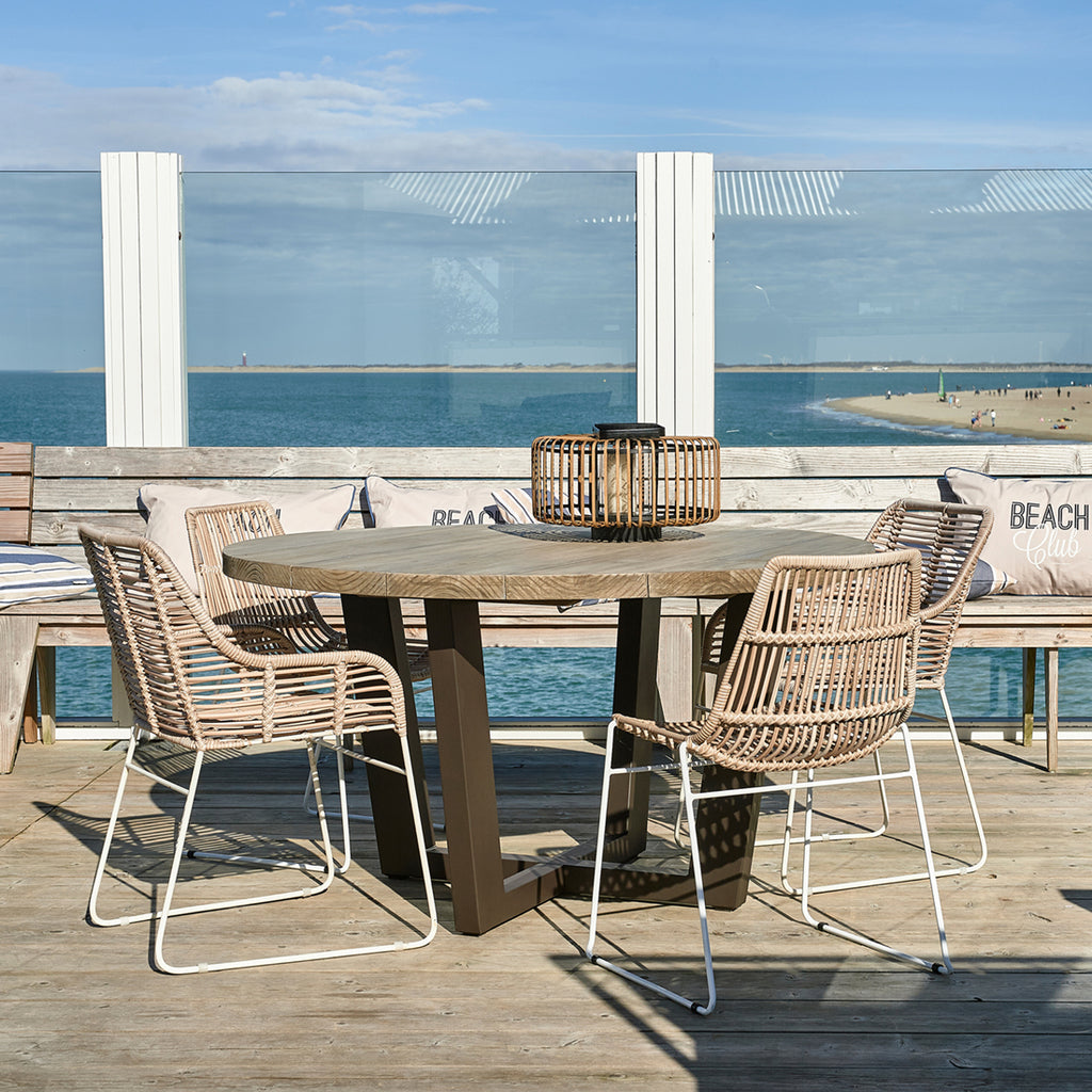 Bondi Beach Outdoor Round Dining Table 140 Grey