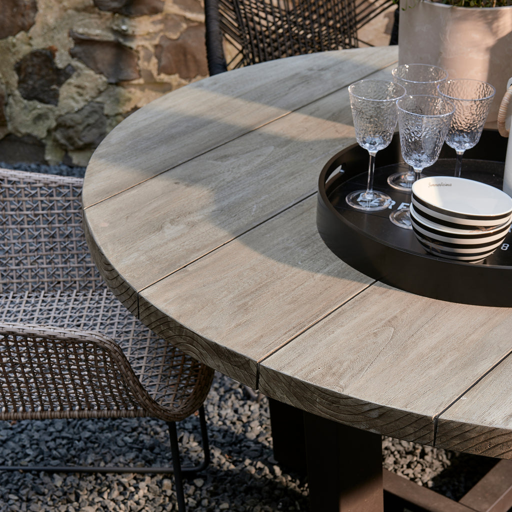 Bondi Beach Outdoor Round Dining Table 140 Grey