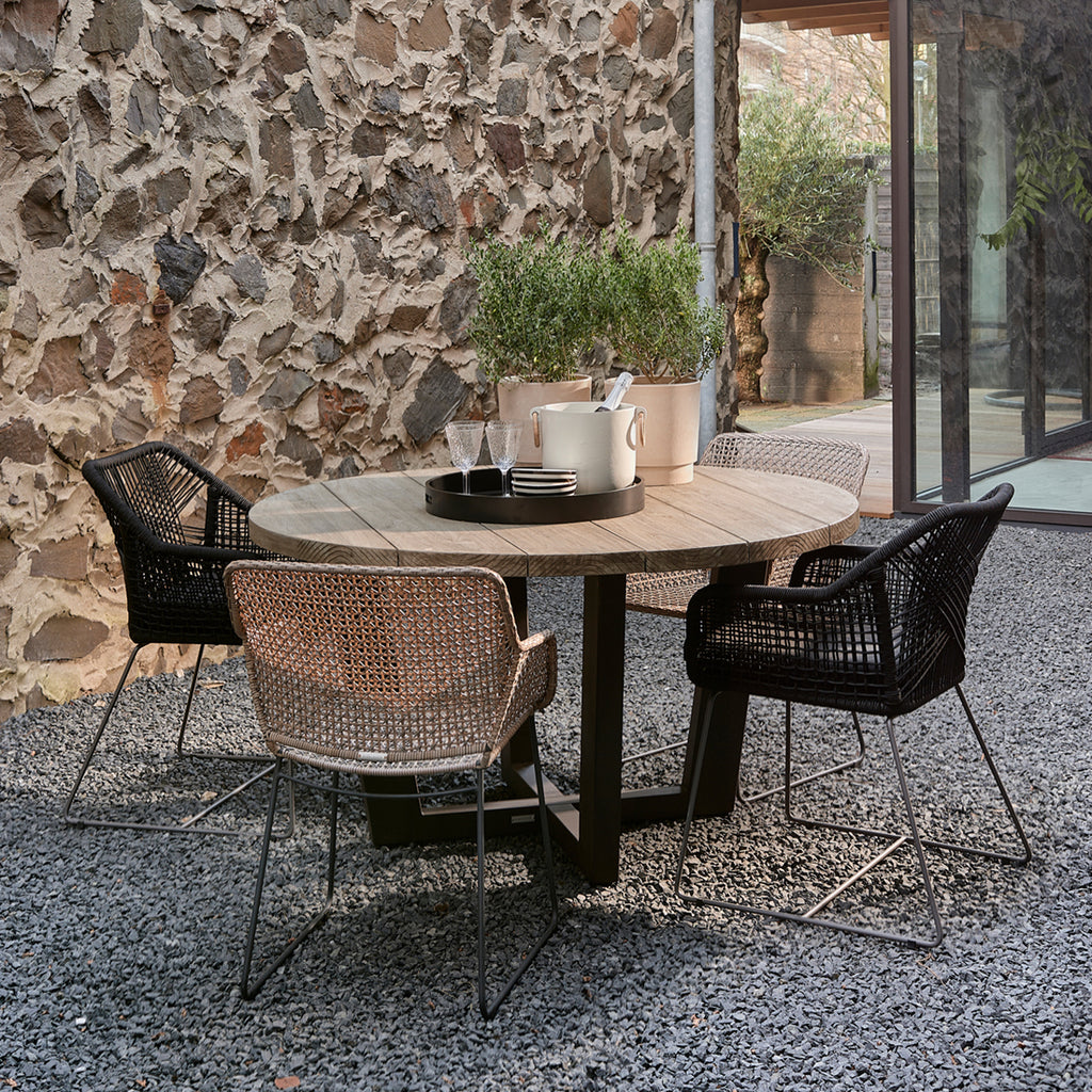 Bondi Beach Outdoor Round Dining Table 140 Grey