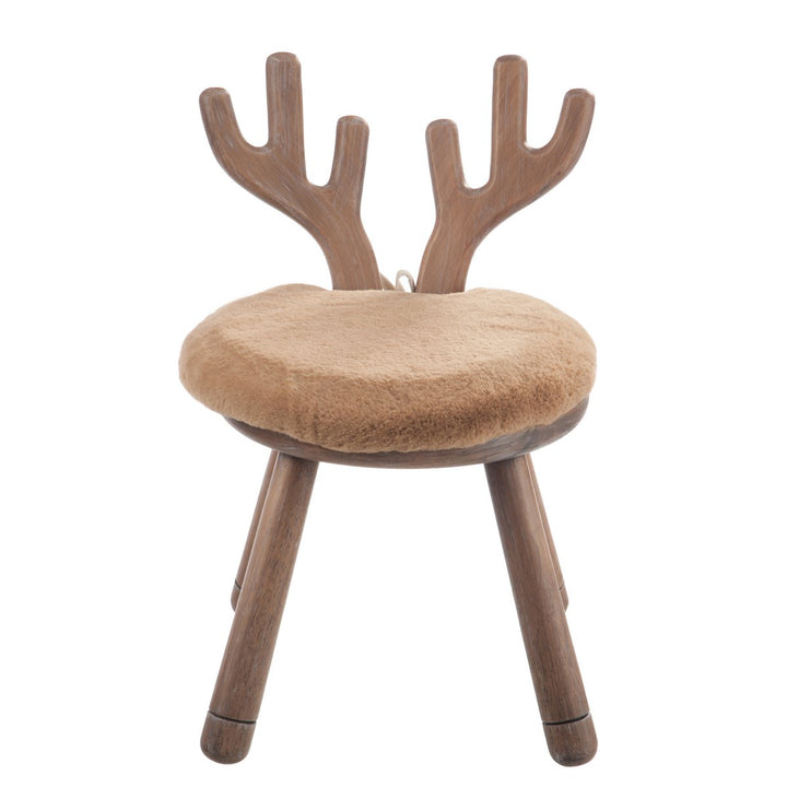 J-Line High Chair Ear Deer Wood Natural