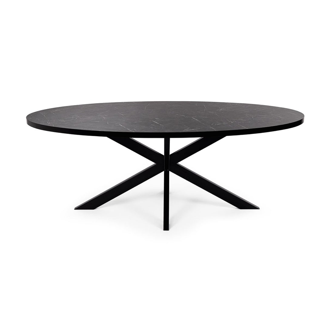 Stalux Eettafel Mees Zwart/Marmer