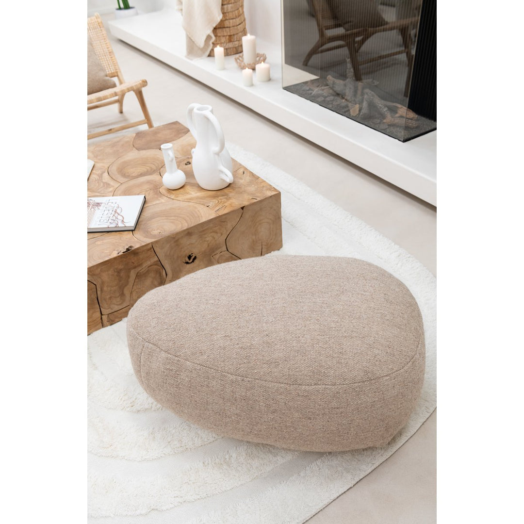 J-Line Pouf Steinwolle Beige