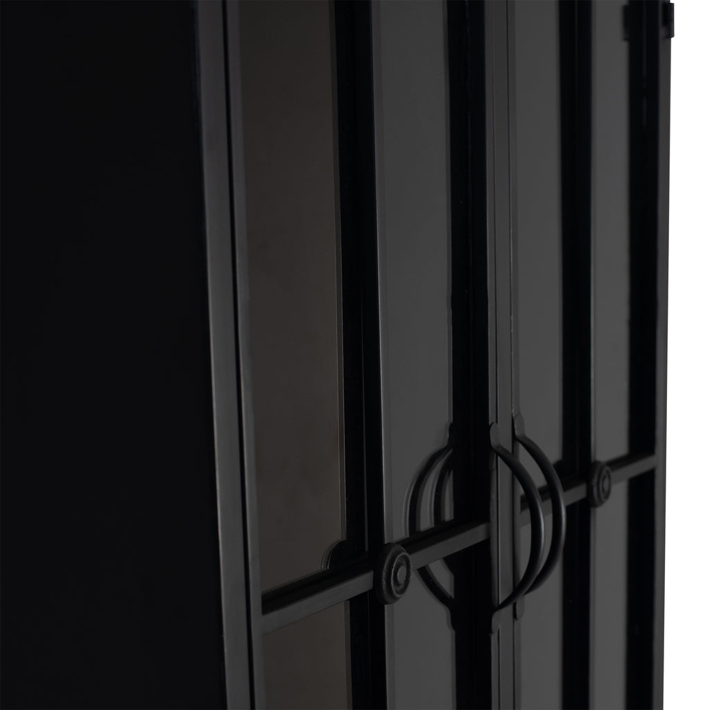 PTMD Cave Black iron cabinet high