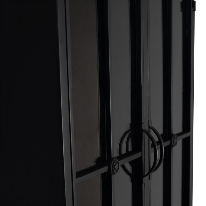 PTMD Cave Black iron cabinet high