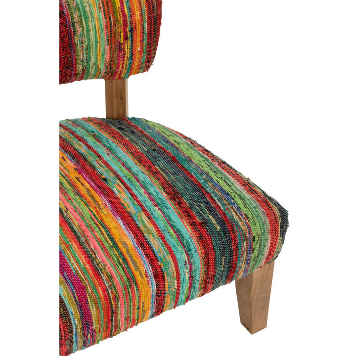 J-Line Chair Chindi Wood Textile Mix