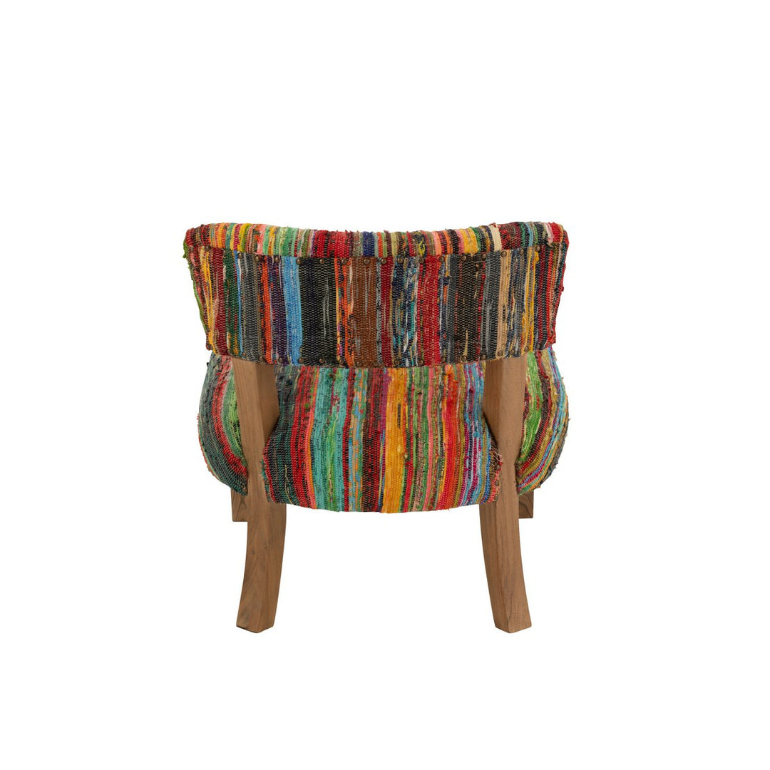 J-Line Chair Chindi Wood Textile Mix