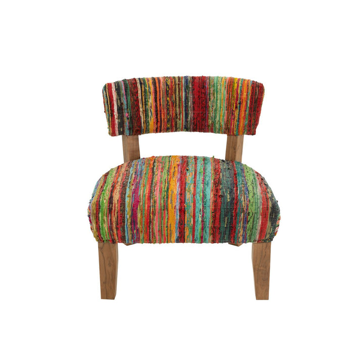 J-Line Chair Chindi Wood Textile Mix