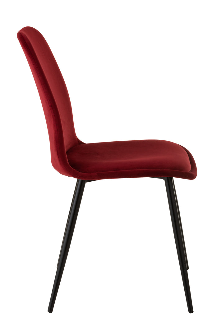 J-Line Dining Chair Claire Bordeaux Red Set of 4