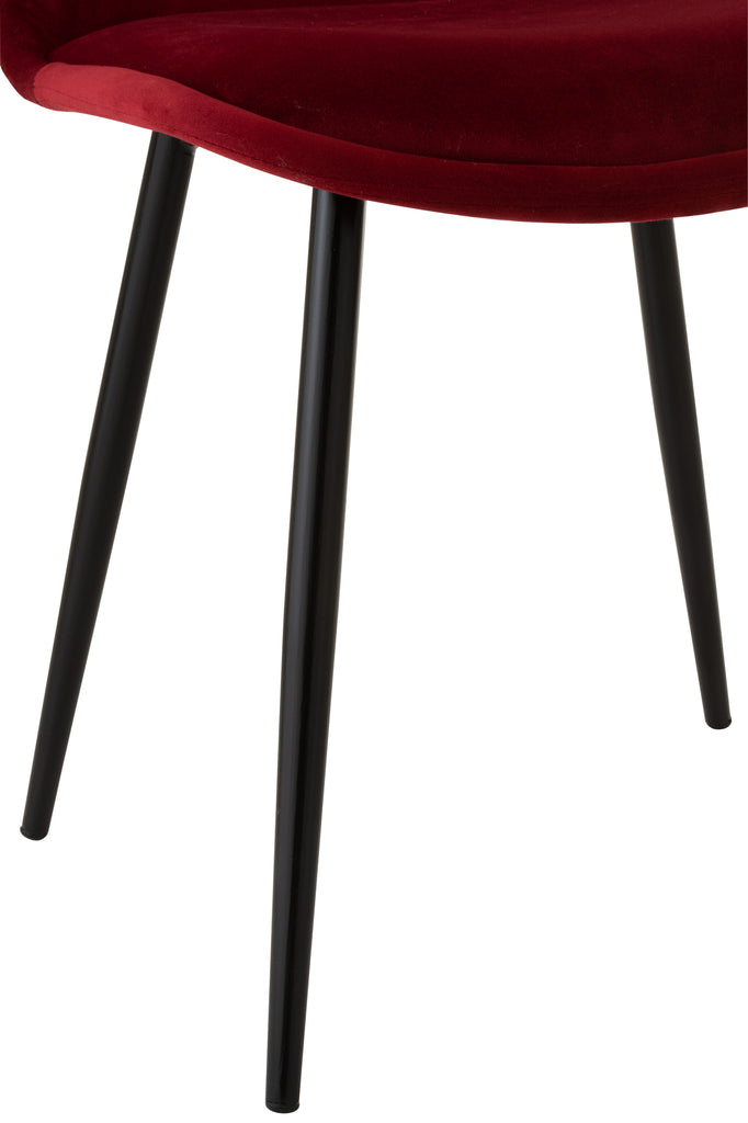 J-Line Dining Chair Claire Bordeaux Red Set of 4