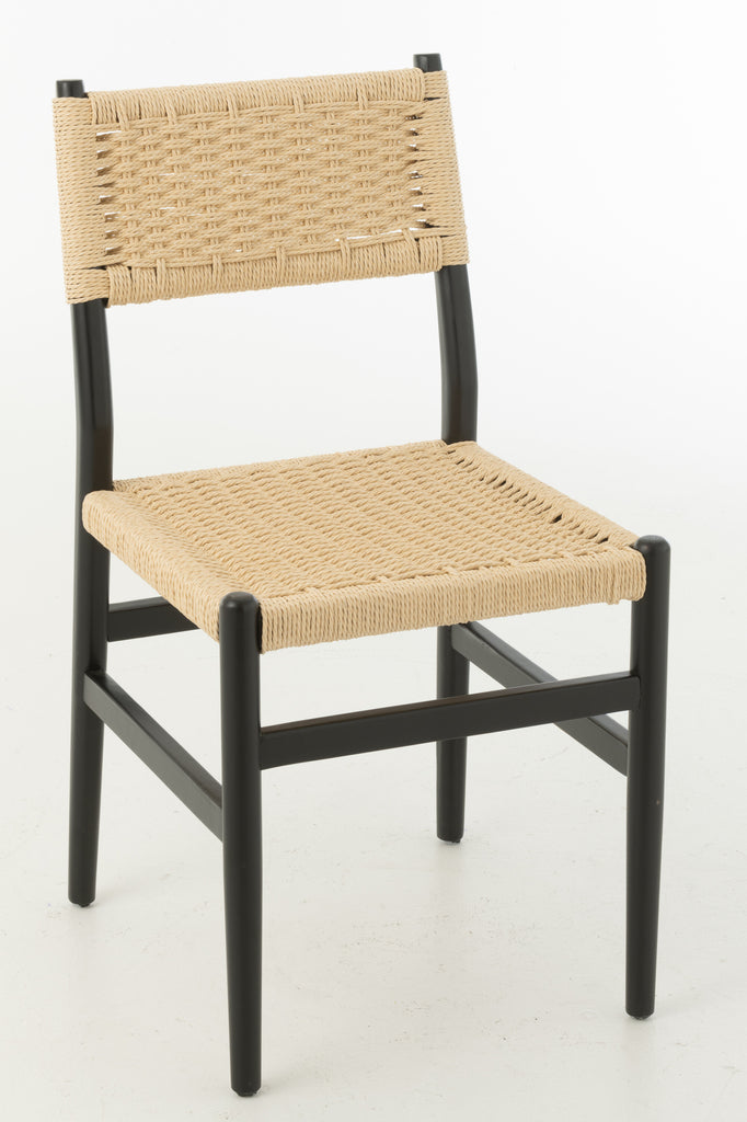 J-Line Chair Beech Wood Rope Black