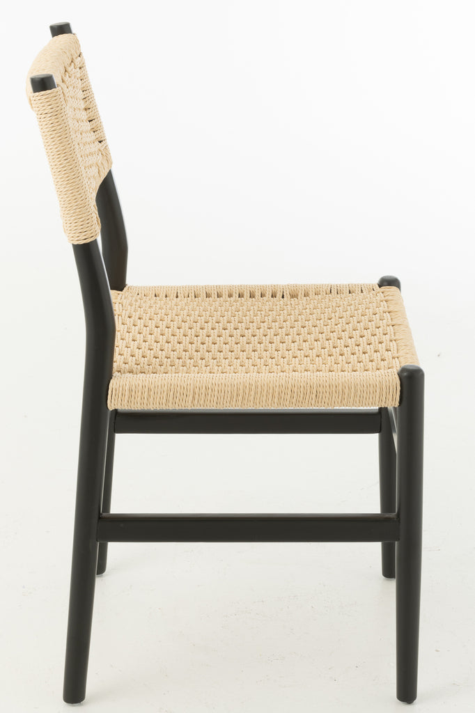 J-Line Chair Beech Wood Rope Black