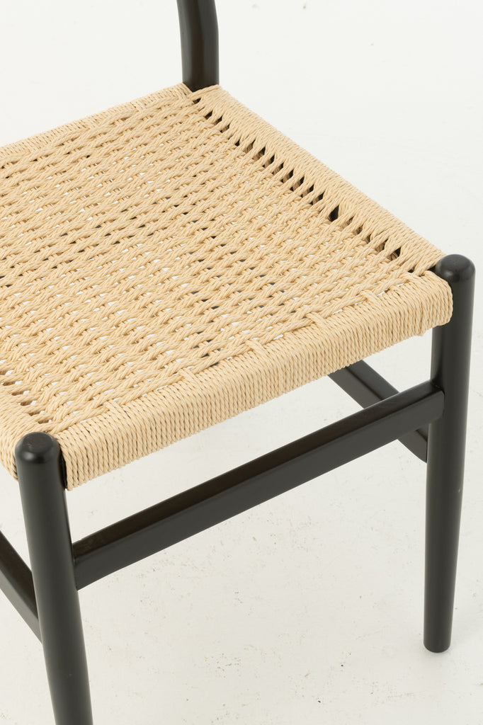 J-Line Chair Beech Wood Rope Black