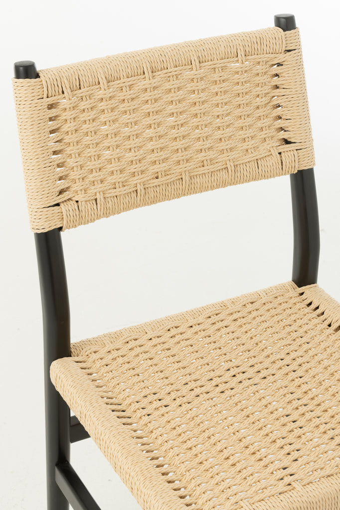 J-Line Chair Beech Wood Rope Black