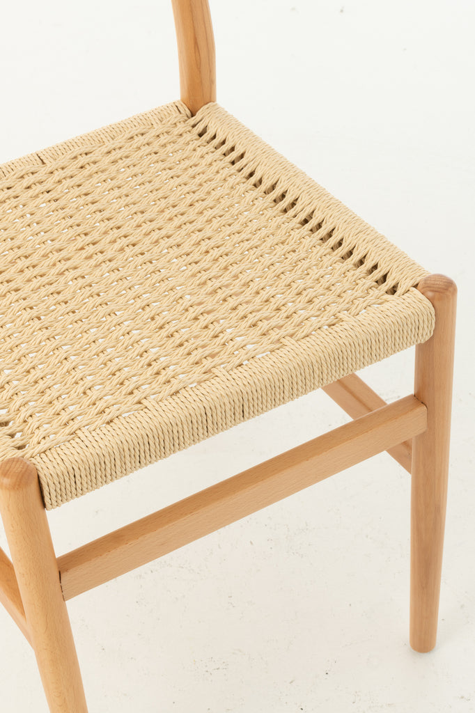 J-Line Chair Beech Wood Rope Natural