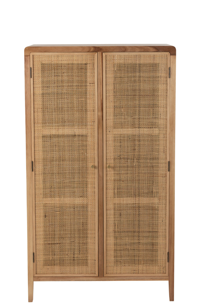 J-Line Cabinet 2 Doors Wood Rattan Natural