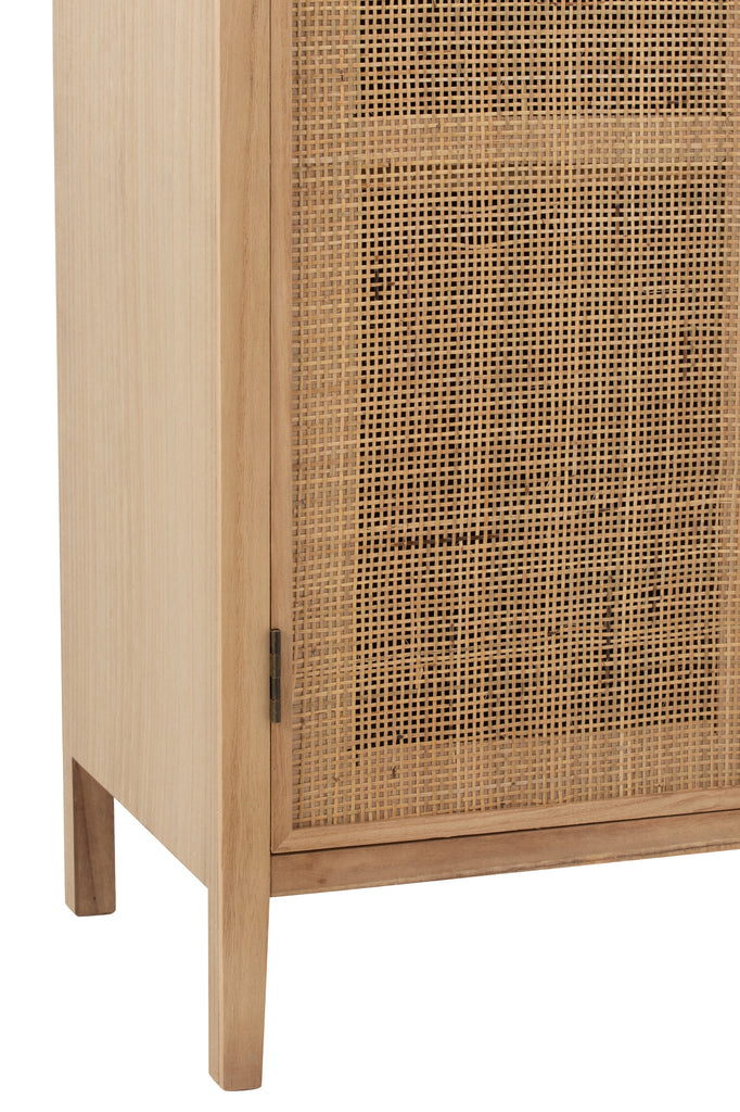 J-Line Cabinet 2 Doors Wood Rattan Natural