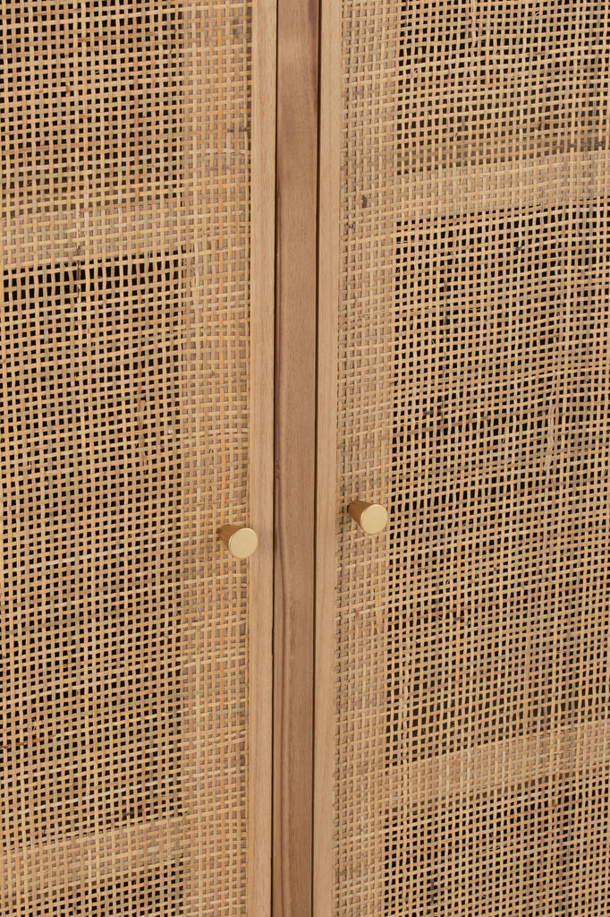 J-Line Cabinet 2 Doors Wood Rattan Natural