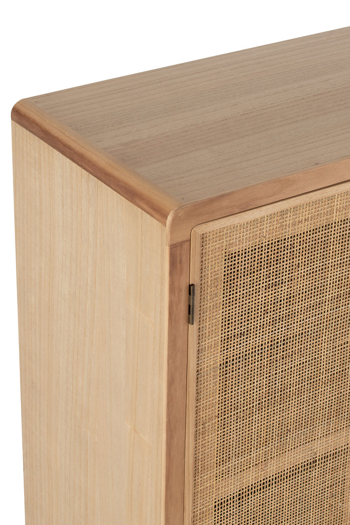 J-Line Cabinet 2 Doors Wood Rattan Natural