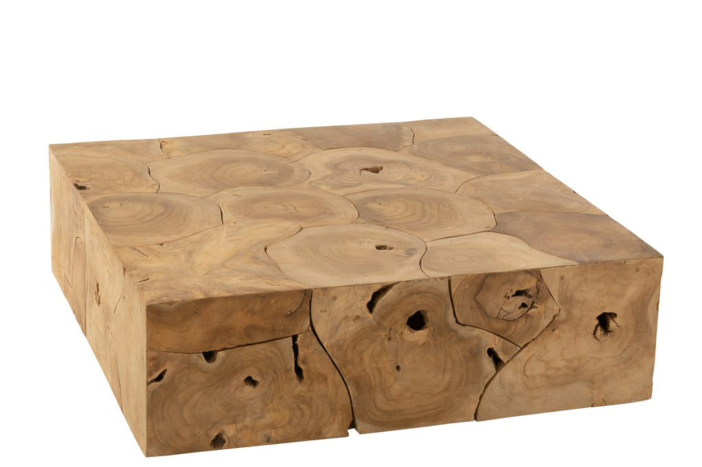 J-Line Salontafel Puzzel Box Teakhout Naturel