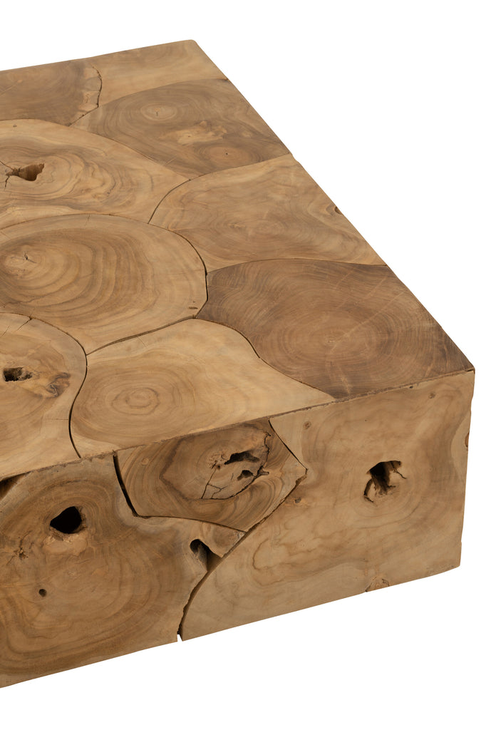 J-Line Salontafel Puzzel Box Teakhout Naturel