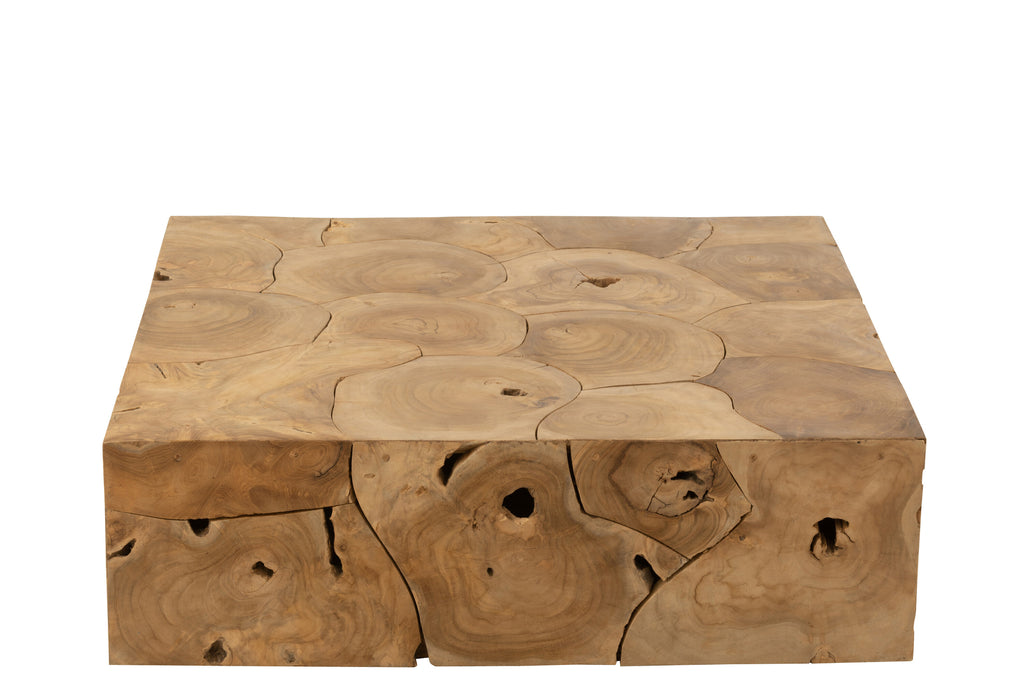 J-Line Salontafel Puzzel Box Teakhout Naturel