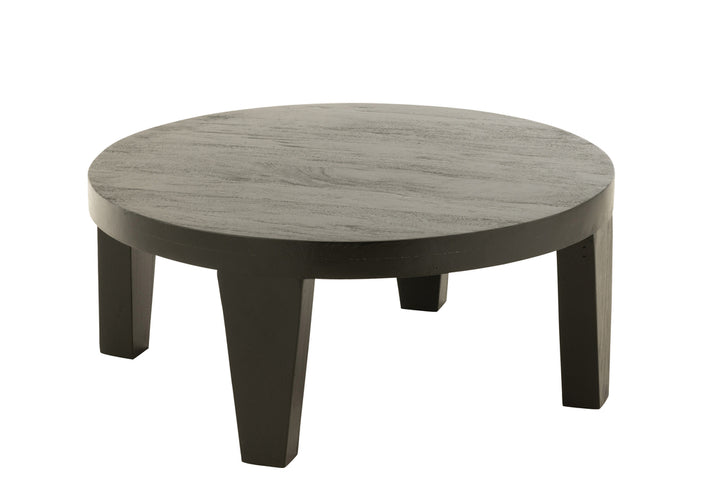 J-Line Round Coffee Table Mango Wood Matt Black