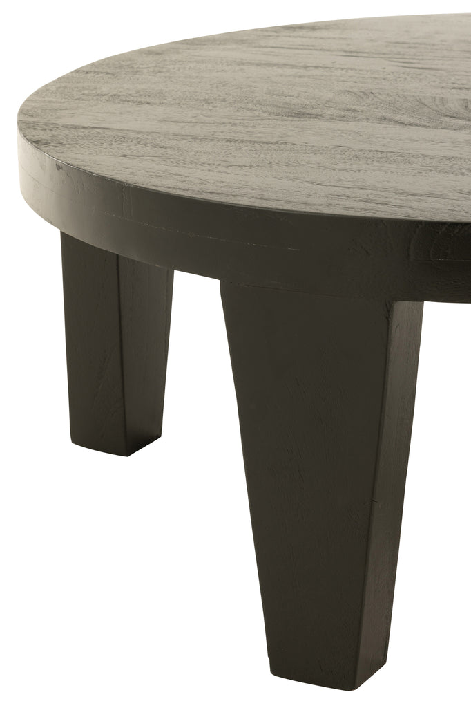 J-Line Round Coffee Table Mango Wood Matt Black