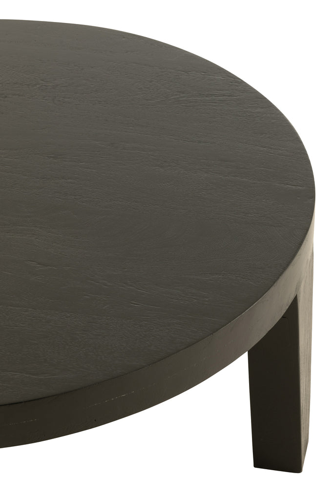 J-Line Round Coffee Table Mango Wood Matt Black