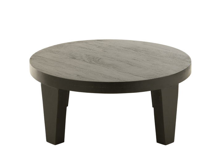 J-Line Round Coffee Table Mango Wood Matt Black