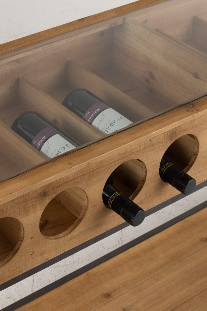 J-Line Console Wine Bottles Wood