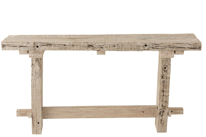 J-Line Console Brut Recycled Wood White