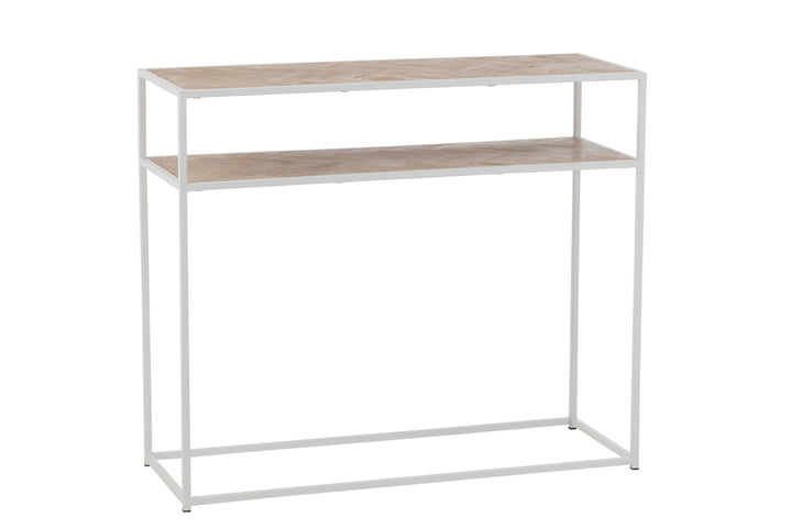 J-Line Console Zigzag Wood Metal Natural White