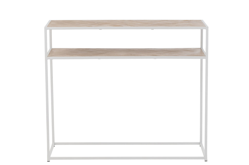 J-Line Console Zigzag Wood Metal Natural White