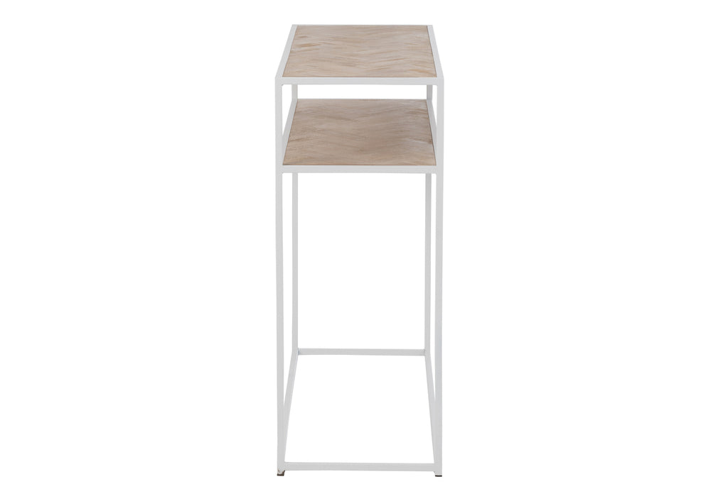 J-Line Console Zigzag Wood Metal Natural White