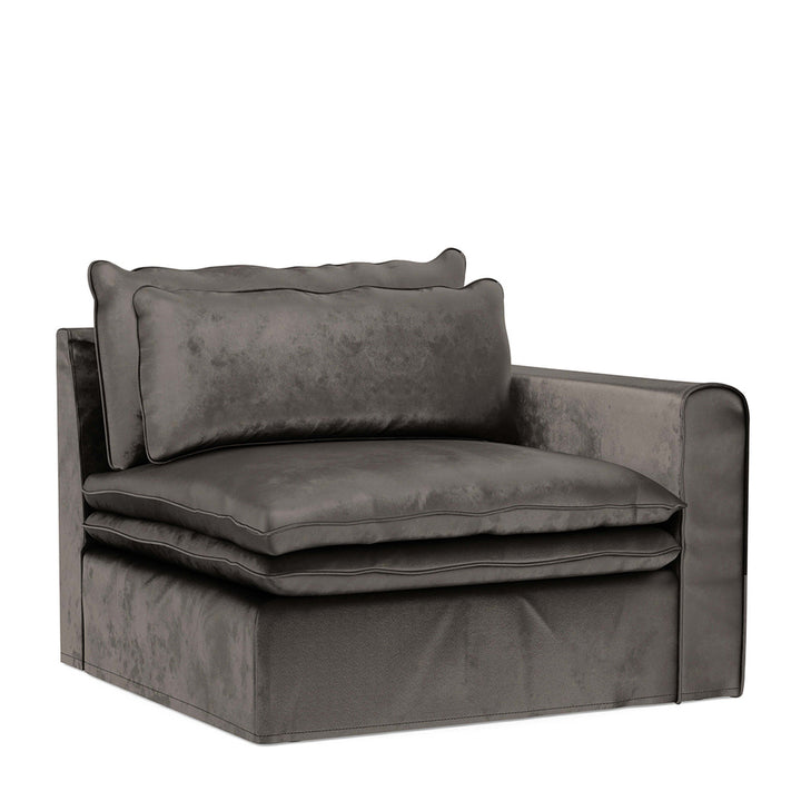 Continental Corner Right Velvet Grimaldi Grey