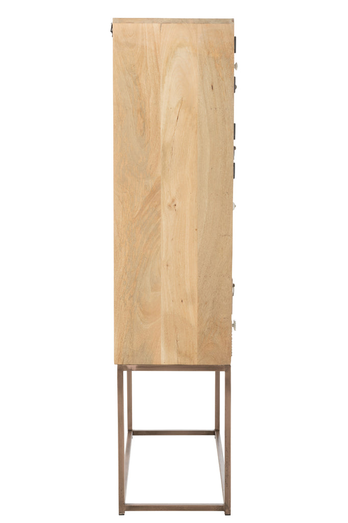 J-Line Wandkast 10 Lades Hout Naturel