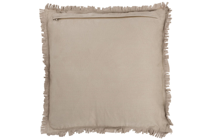 Kussen Kruis Vierkant Leer Beige