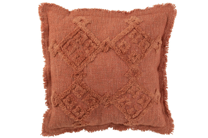 Cushion Fringe Cotton Terracotta